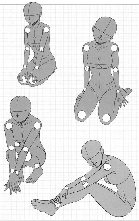 Anatoref — Manga Female Seated Pose Reference Drawing People