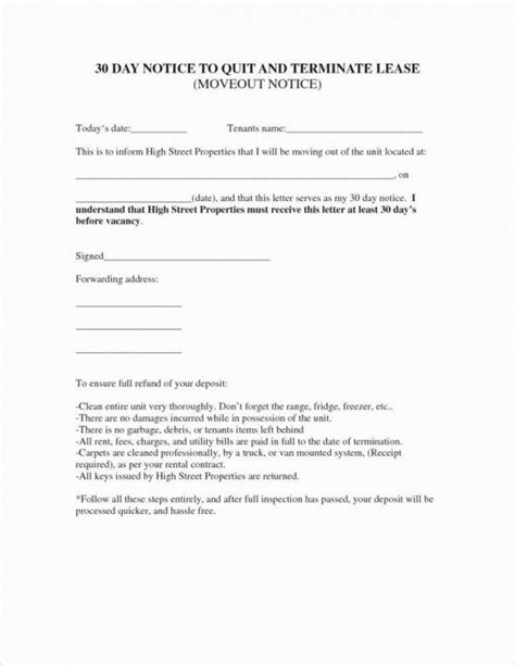 Free Template For 30 Day Notice To Move Out Pdf Example Being A