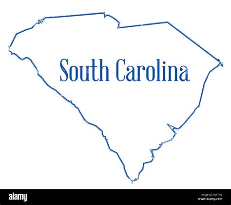 Outline Map Of The State Of South Carolina Stock Photo Alamy