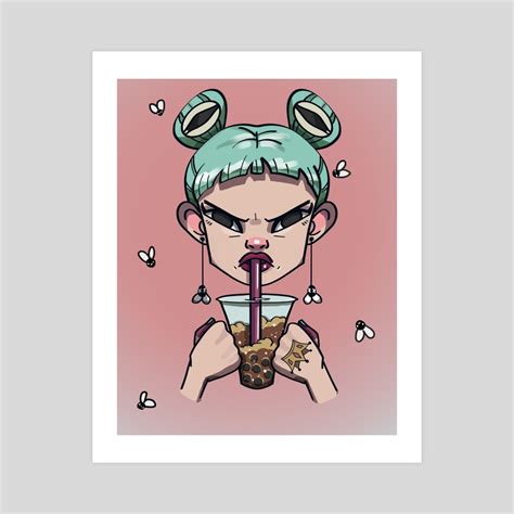 Handmade by me from polymer clay. Boba Tea , an art print by Lillian Fitch - INPRNT