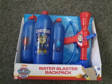 Paw Patrol Water Blaster Backpack Portable Water Gun Chase Bluered