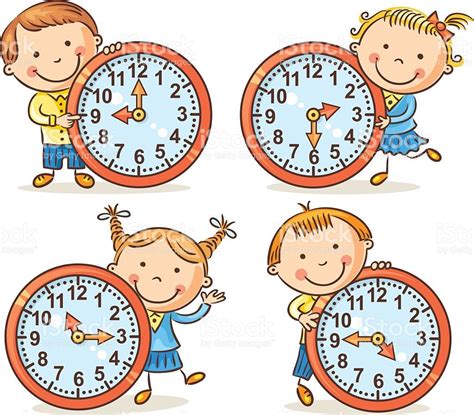As Crianças Com Relógios Dizer Tempo As Crianças Com Relógios Dizer