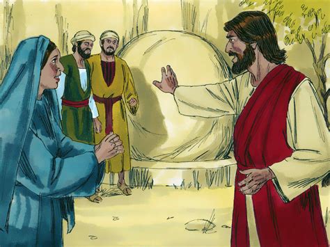 Freebibleimages Lazarus Is Raised From The Dead Mary And Martha