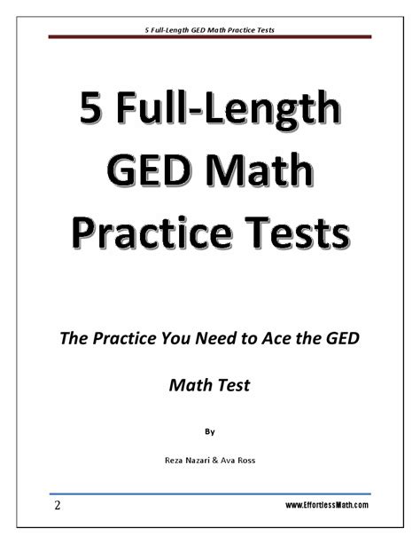 5 Full Length Ged Math Practice Tests The Practice You Need To Ace The