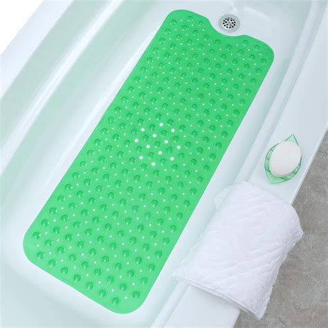 Slipx Solutions Green Extra Long Bath Mat Adds Non Slip Traction To