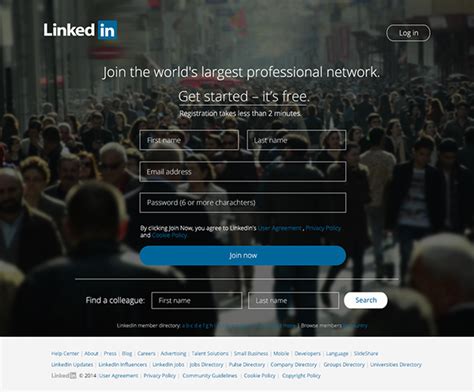 Retouching Linkedin Sign Up And Login Page Design On Behance
