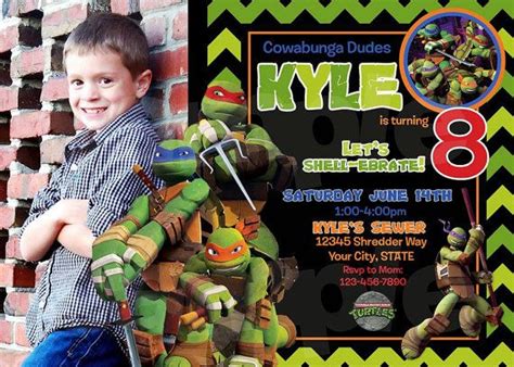 Teenage Mutant Ninja Turtle Birthday Invitation Printable Photo