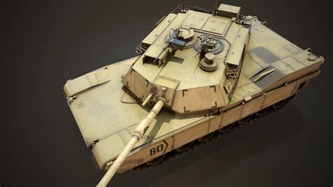 3d Model M1a2 Abrams Tank Vr Ar Low Poly Cgtrader