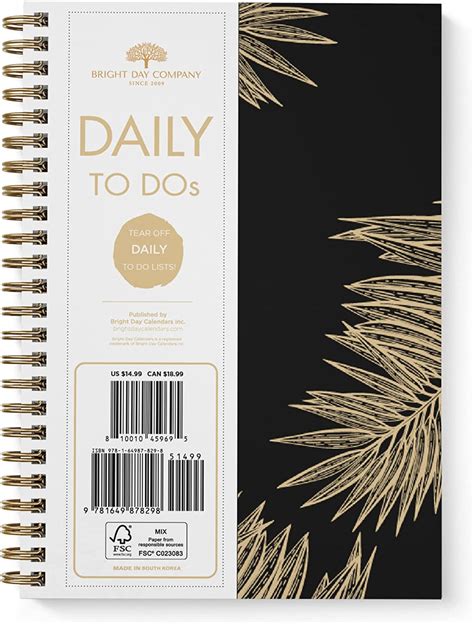To Do List Daily Task Checklist Planner Time Management Notebook By