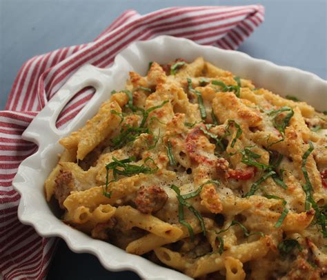 Baked Ziti In A Mornay Sauce With Italian Sausage And Fennel Recipe