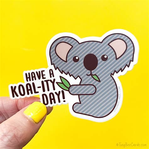 Cute Koala Vinyl Sticker Koality Day Koala Lover Etsy