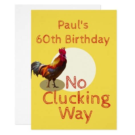 60th Birthday Fun Chicken Invitation 60th