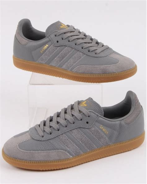 Adidas Samba Og Trainers Grey Leather 80s Casual Classics
