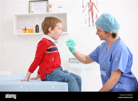 Young Boy Getting Medical Checkup Stock Photo Alamy