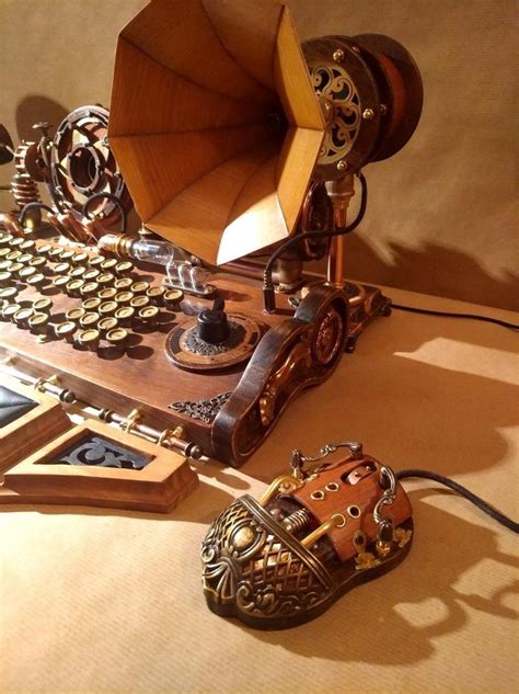 Steampunk Computer Keyboard Mouse Speakers And Camera Steampunk