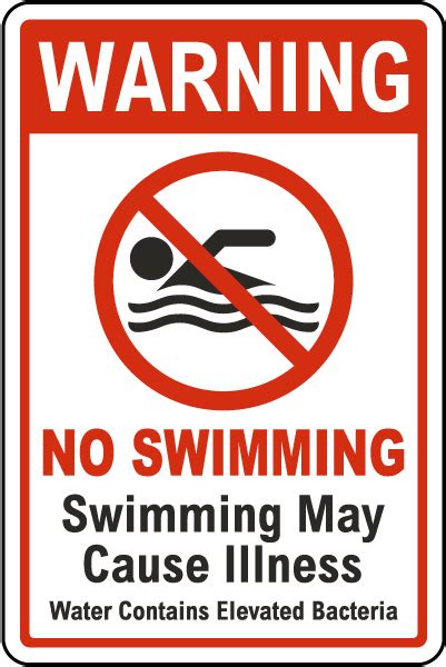 Warning No Swimming Sign Get 10 Off Now