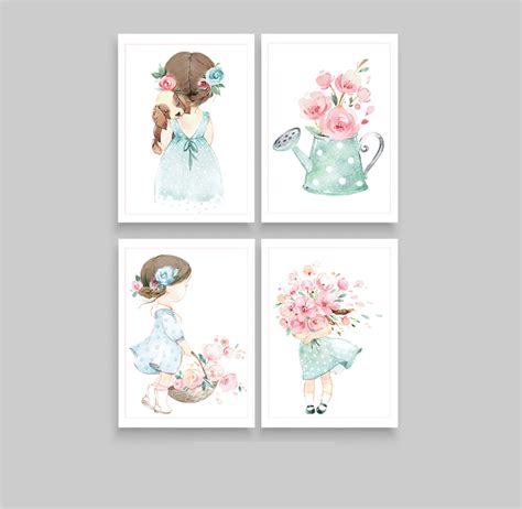 Quadros Decorativos Menina No Jardim Aquarela No Elo7 Ale Belo Ateliê