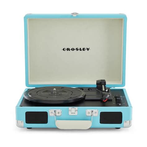 Crosley Cruiser Plus Turntable In Turquoise Cr8005f Tu The Home Depot