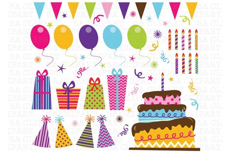 Birthday Party Clip Art Illustrations ~ Creative Market