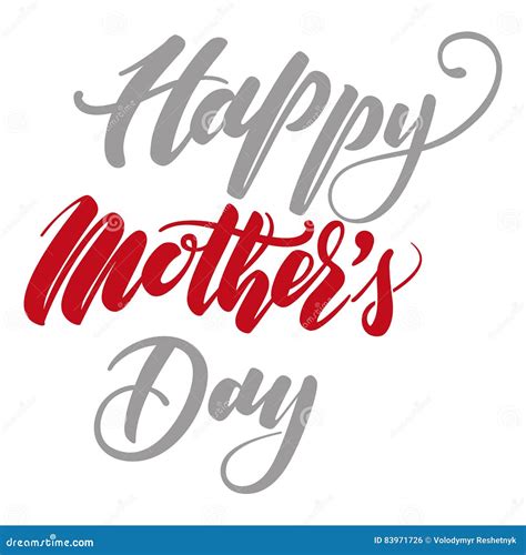 lettering happy mother`s day for greeting card stock vector illustration of mommy frame