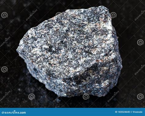 Rough Nepheline Syenite Rock On Black Stock Photo Image Of Gray