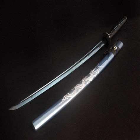 Handmade Japanese Samurai Sword Blue Dragon Katana Wicked Blades