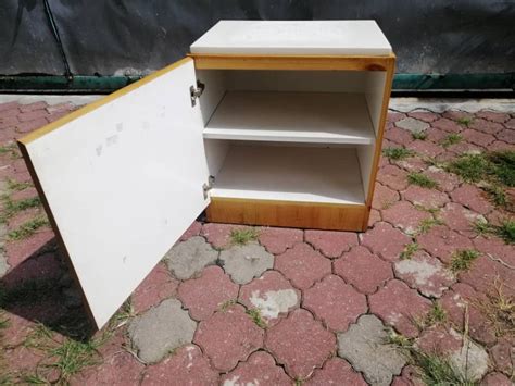 Almari Kecil Low Cabinet C W Door Oat White N76 E Home And Furniture Furniture On Carousell