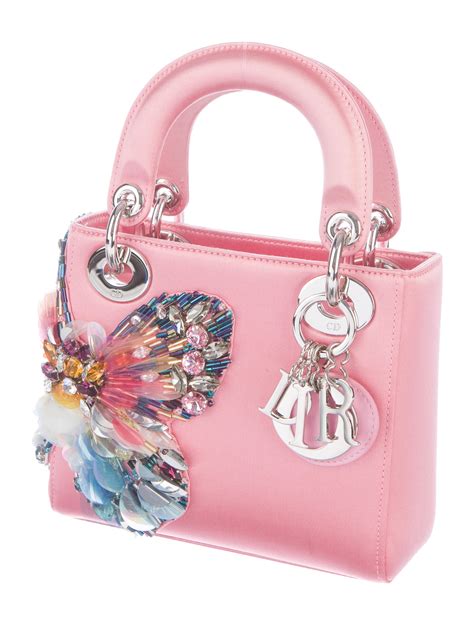 Christian Dior Butterfly Embellished Mini Lady Dior Bag Handbags