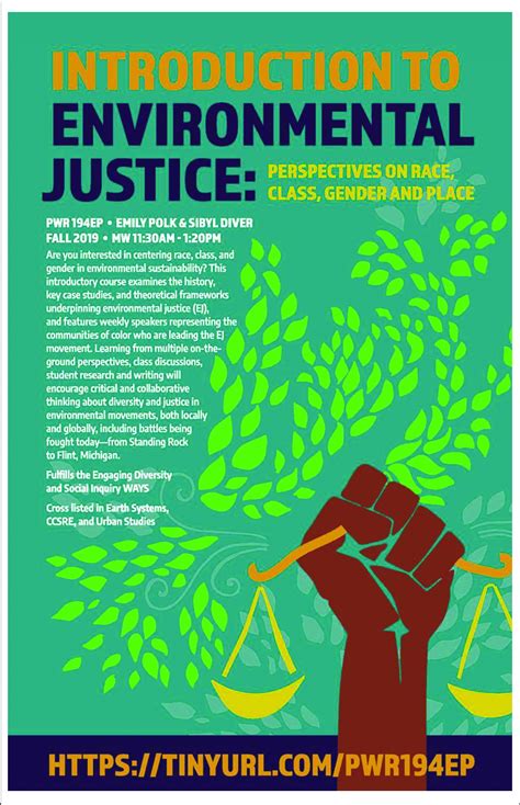 Intro To Environmental Justice Course Poster Designed By Stephanie