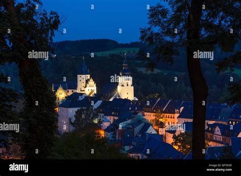 Schwarzenbergerzgebirge Old Town With Castle And St Georges Church