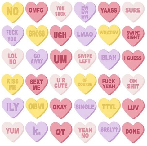 Conversation Hearts Clipart Valentines Day Candy Heart Etsy Heart