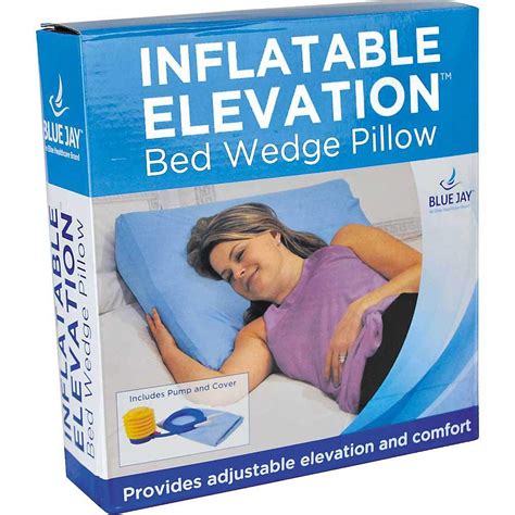 New Inflatable Bed Wedge Pillow W Pump And Cover Breathe Easier Reduce