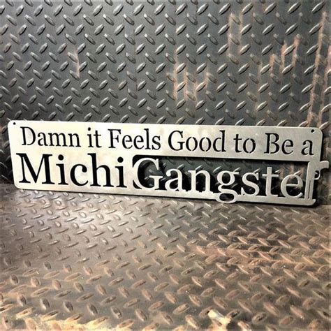 Michigangster Michigan Metal Wall Art Sign And T Decor Etsy
