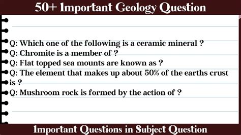 Mcq Questions Geology With Answers Quiz Geology Youtube