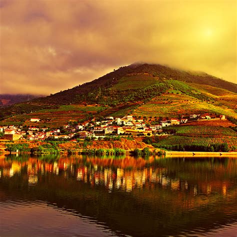 Pictures Portugal Autumn Nature Mountains Fields River Coast Evening