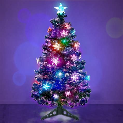 Prsildan 3 Ft Artificial Christmas Tree Pre Lit Optical Fiber Xmas
