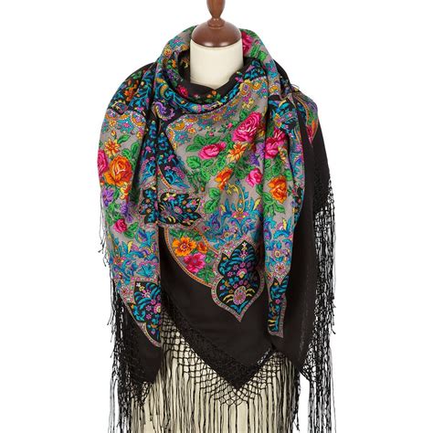 russian pavlovo posad shawl size 148x148 cm 100 wool 928 18 etsy