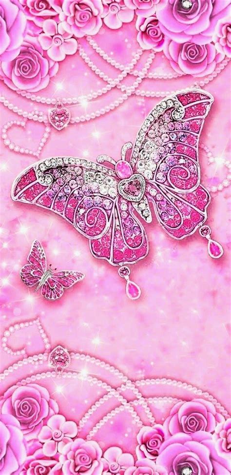 Pink Butterfly With Sparkles In 2021 Fee