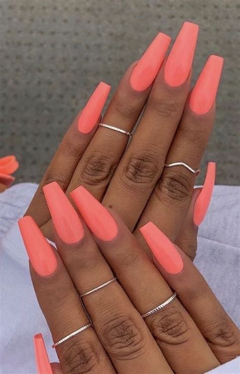 Pin By Pamela Newnam On Nails Coral Acrylic Nails Coral Nails Neon Acrylic Nails