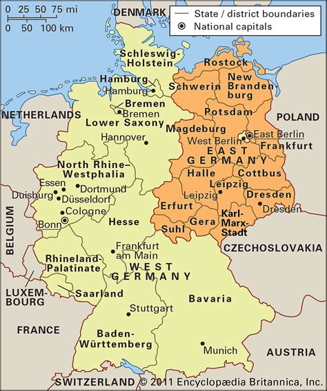 East And West Germany Map With Cities America Map Game
