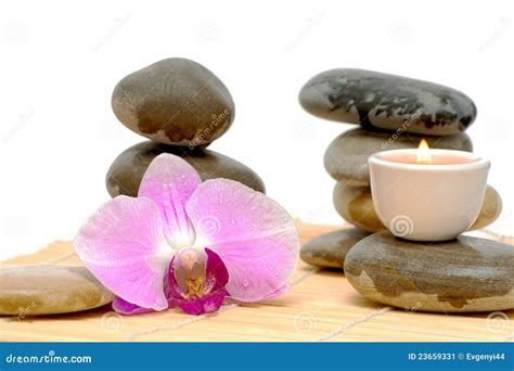 Spa Concept Closeup On White Background Stock Image Image Of Pebbles