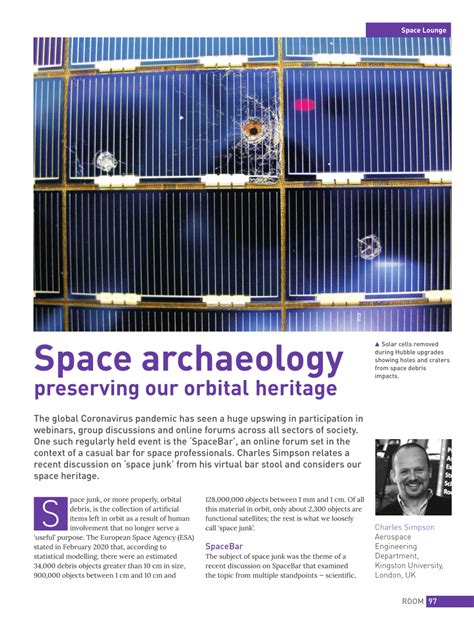 Pdf Space Archaeology Preserving Our Orbital Heritage