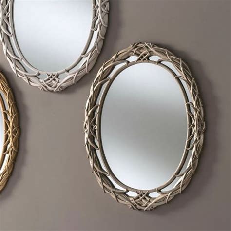 Oval Silver Decorative Wall Mirror Mirrors Homesdirect365 Silver Framed Mirror Mirror