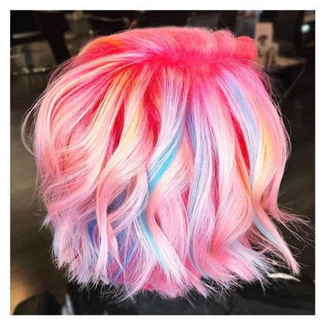 Neon Pink Rainbow Pastel Hair Rainbow Hair Color Neon Hair Vivid