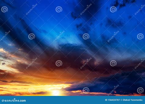 Beautiful Heavenly Landscape With The Sun In The Clouds Stock Image