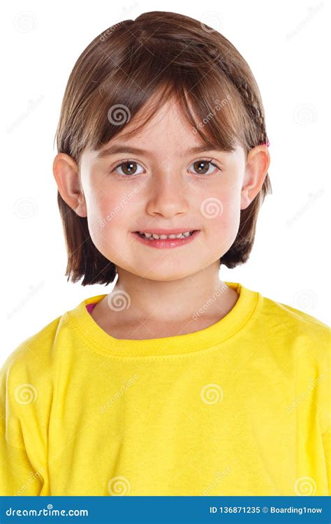 Child Kid Little Girl Portrait Face Isolated On White Stock Image