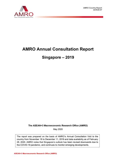 Amros 2019 Annual Consultation Report On Singapore Amro Asia