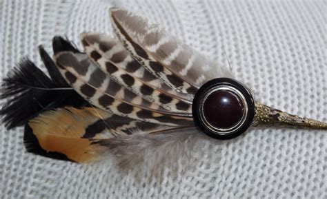 Handcrafted Feather Brooch Hat Jacket Pin Corsage Dress Pin Etsy Uk
