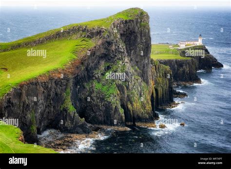 Neist Point Lighthouse On The Isle Of Skye Scotland Uk Stock Photo