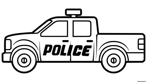 Coloriage Voiture De Policier 4x4 Gendarmerie
